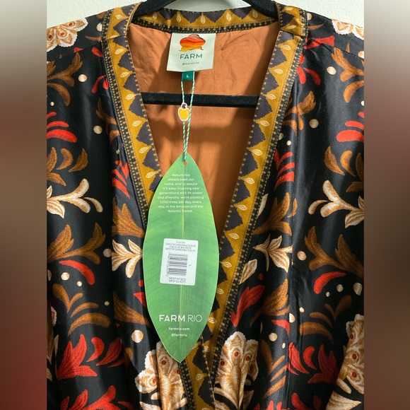 FARM Rio Tapestry Garden Multicolor V Neckline Mini Dress - Picture 7 of 12